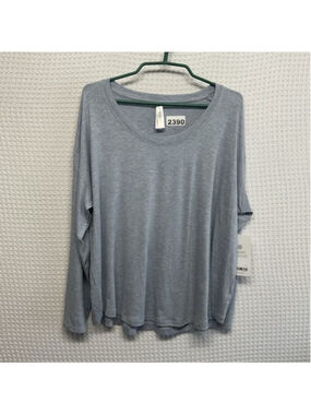 Athleta Cloudlight Stratus Top Blue Long Sleeve T-Shirt Women 1X Breathable